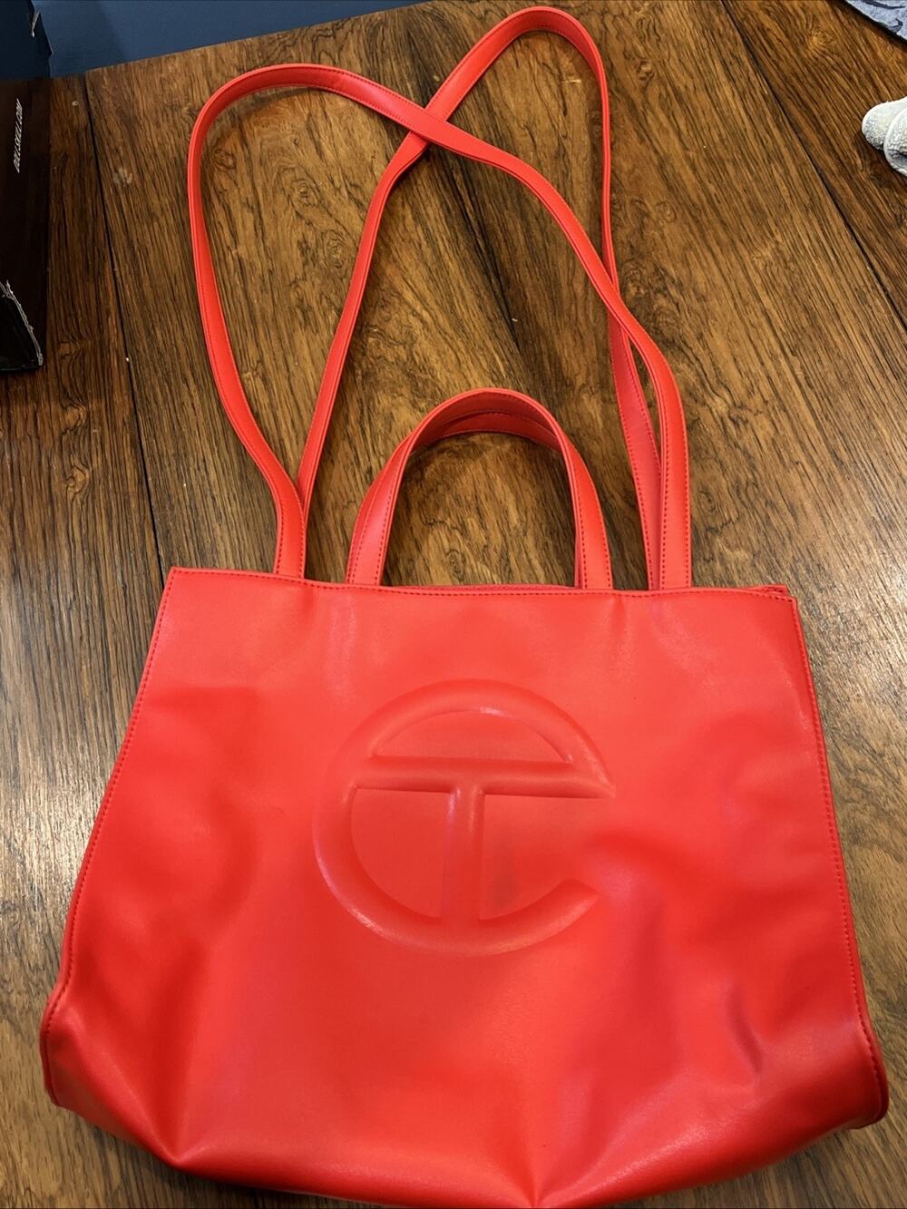 Telfar Medium Azalea Shopping Bag Red Crossbody Tote Handbag Purse Excellent